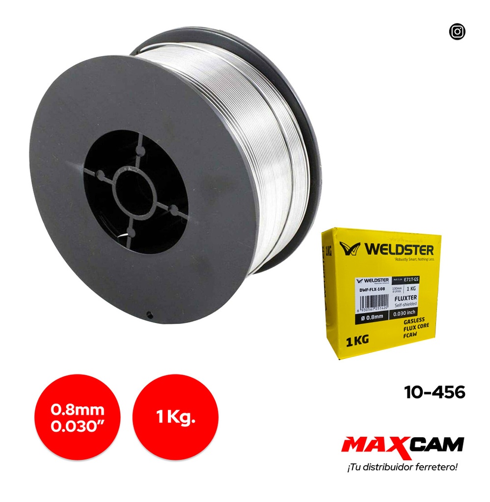 ALAMBRE DE SOLDAR MIG E71T-GS 0.8 MM x 1 KG WELDSTER 10-456
