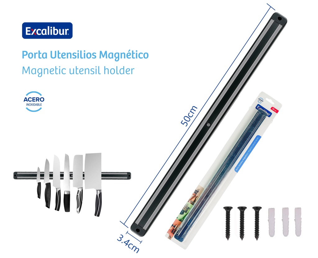 BARRA MAGNETICA P/CUCHILLOS 50 CM EXCALIBUR 10-534