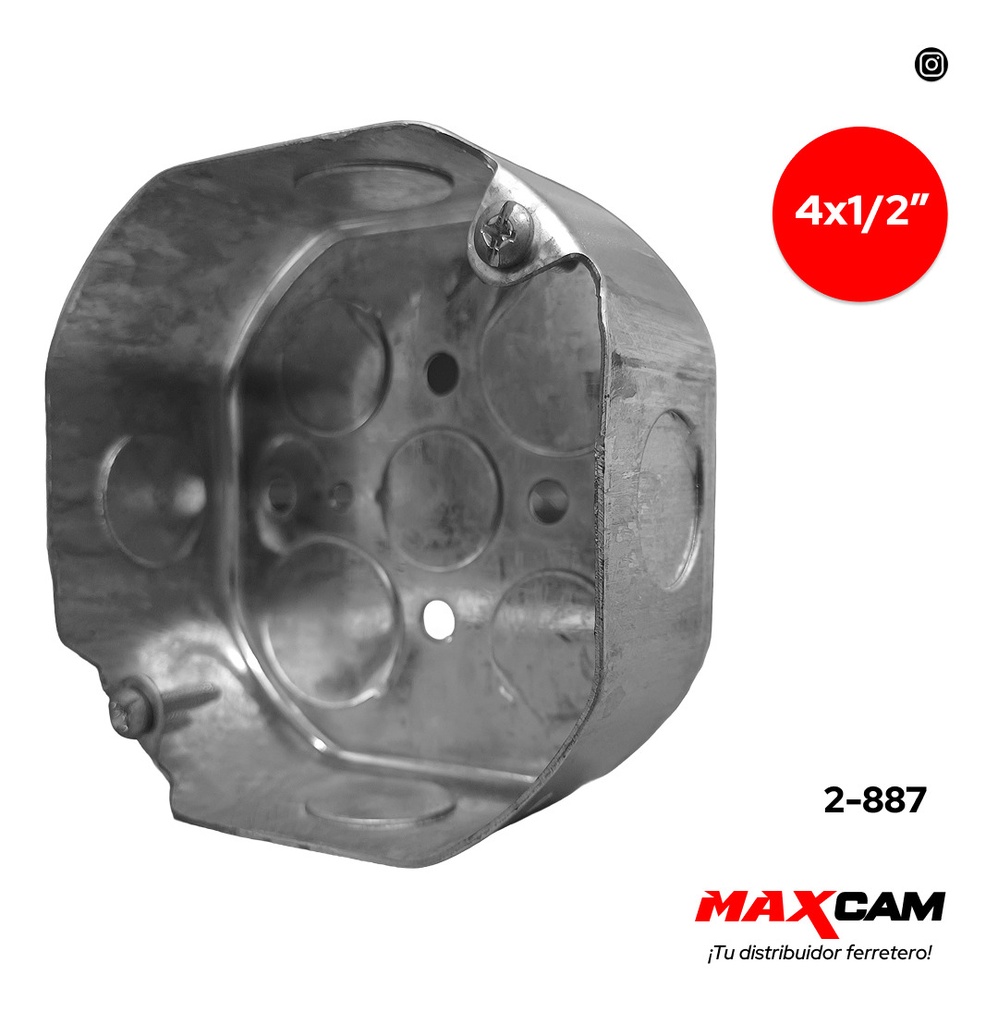 CAJETIN MET OCTAGONAL 4 x 1/2 x UNID DB 2-887