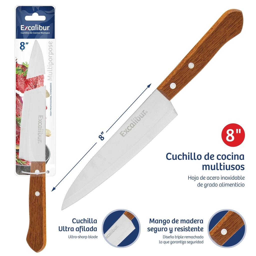 CUCHILLO DE COCINA 8" EXCALIBUR 10-577
