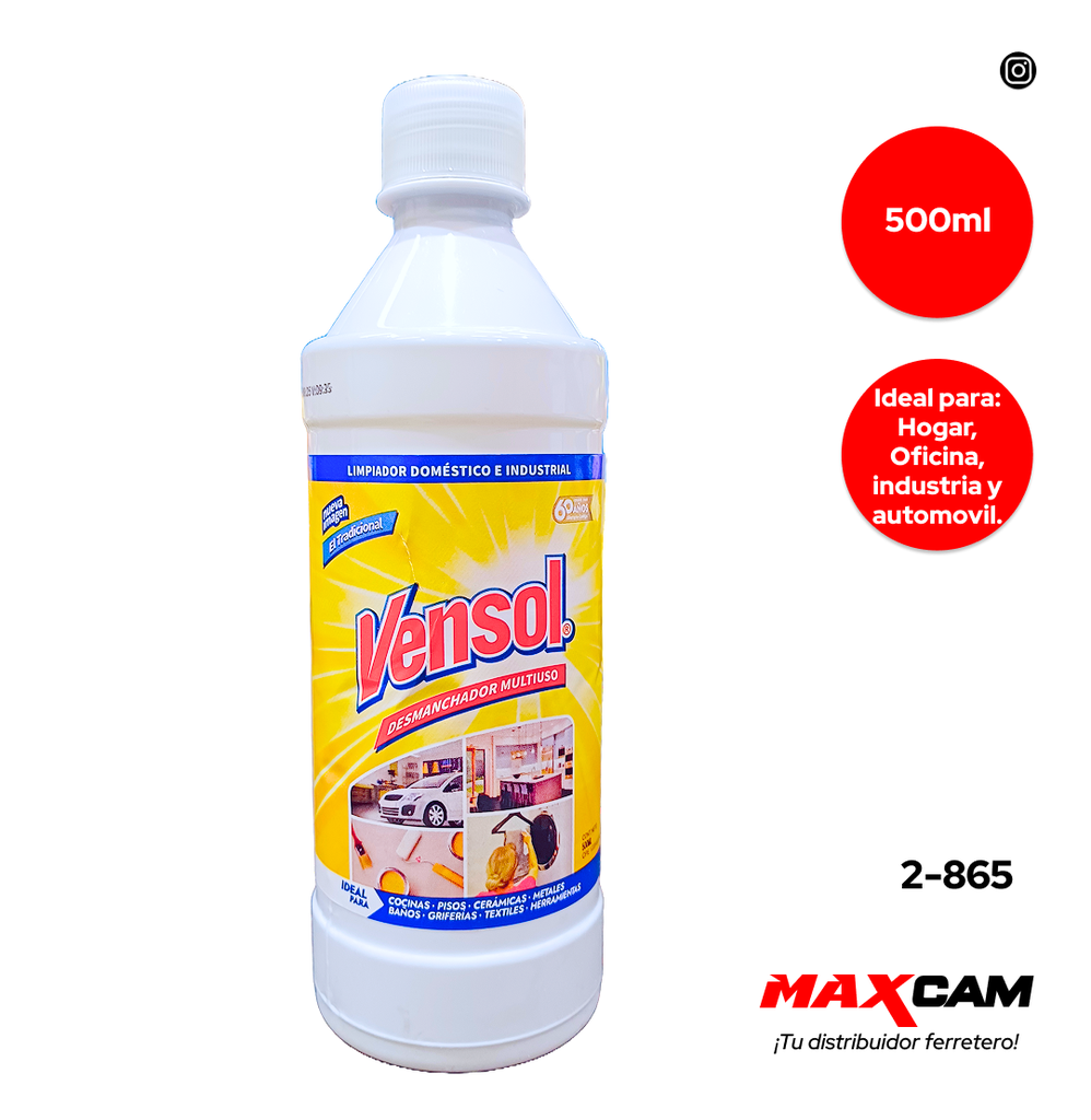 DESMANCHADOR MULTIUSO S/ATOMIZADOR x 500 ML VENSOL 2-865
