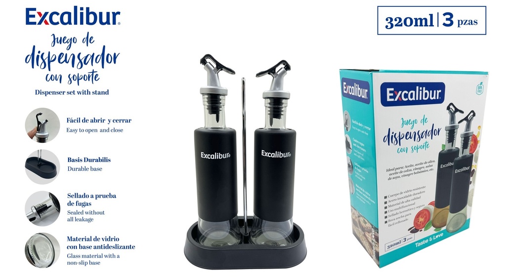 DISPENSADOR DE ACEITE 320ML EXCALIBUR 10-586