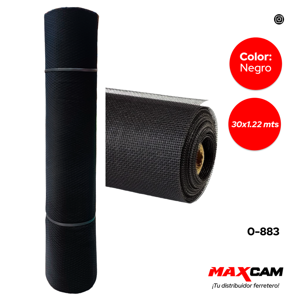 MALLA MOSQUITERO 30x1,22MTS NEGRO TRICAL 0-883