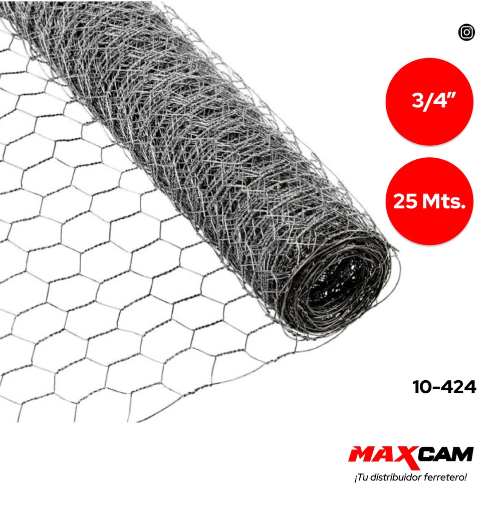MALLA POLLITO GALVANIZADA 3/4" 25x0.9MTS DIESEL T 10-424