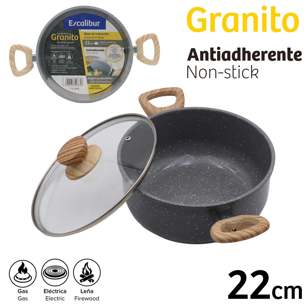 OLLA CON TAPA 22CM EXCALIBUR 10-768