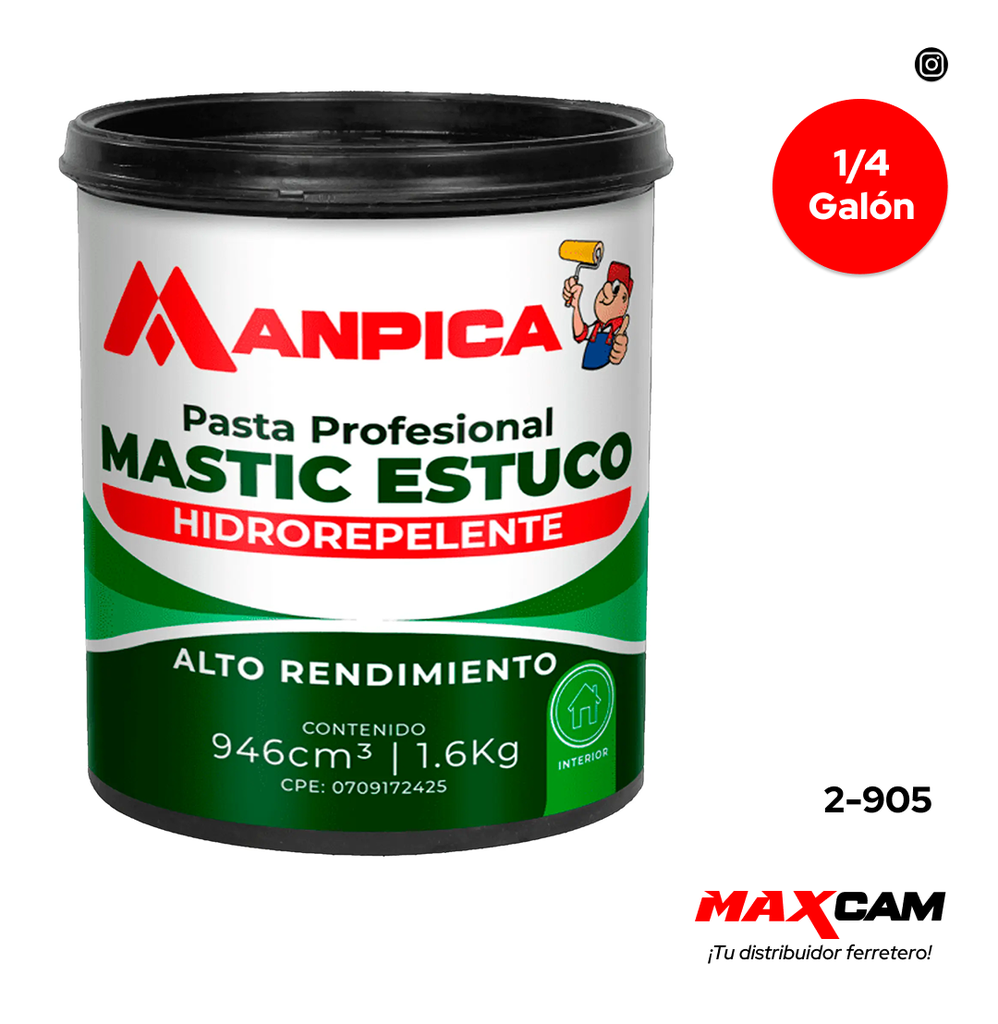 PASTA PROF MASTIC ESTUCO HIDROREPELENTE x 1/4 MANPICA 2-905