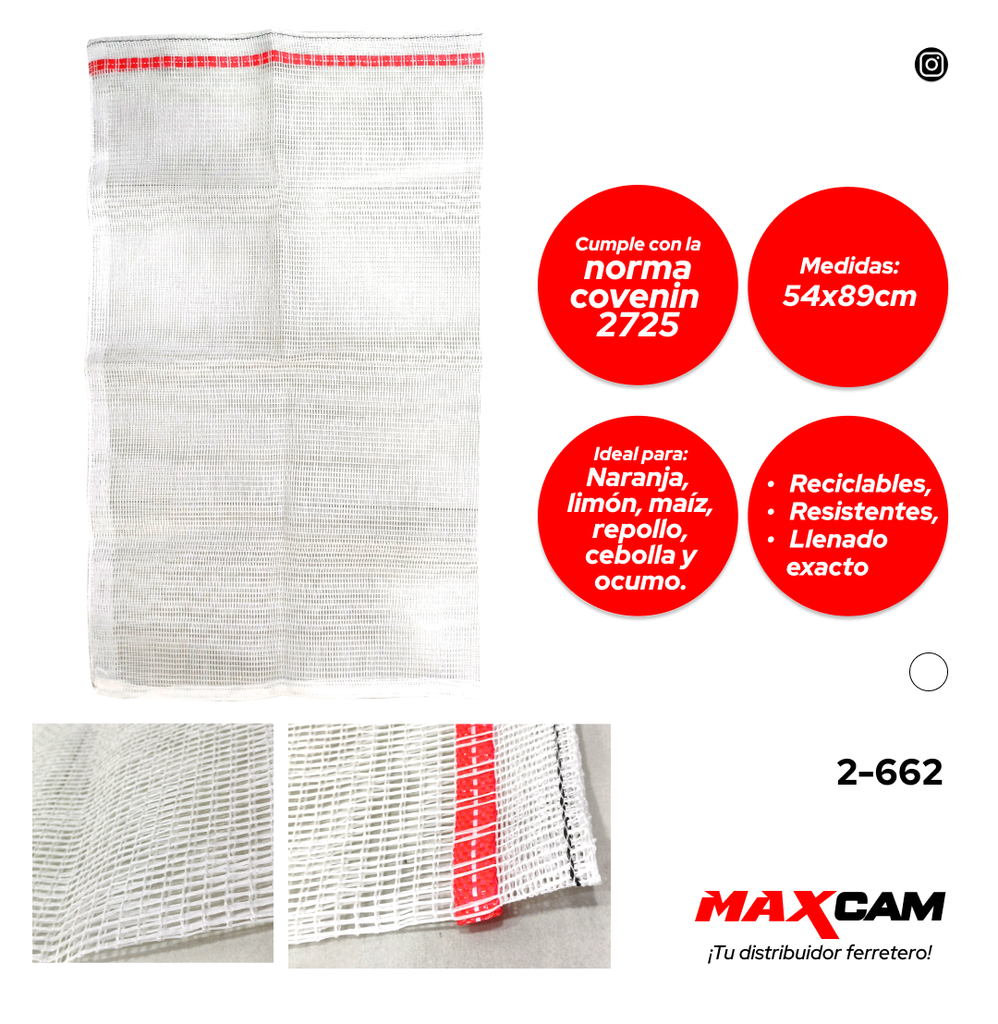 SACO PP AGRICOLA BLANCO 54x89 x 100 UNID 2-662