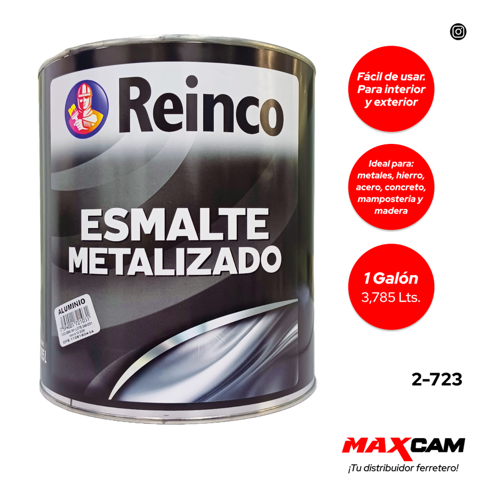PINTURA ESMALTE ALUMINIO METALIZADO x GALON REINCO 2-723
