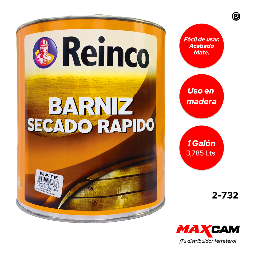 BARNIZ MATE NATURAL x GALON REINCO 2-732