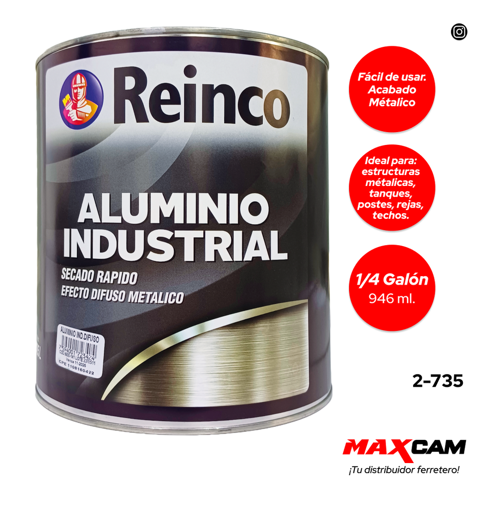 PINTURA DE ALUMINIO INDUSTRIAL x 1/4 REINCO 2-735