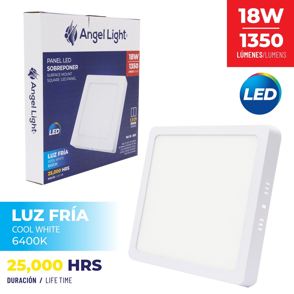 PANEL LED SUPER BLANC CUADRADA 18W 85-265V 3-264