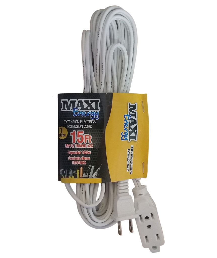 EXTENSION ELECTRICA 2x16 x 15 PIES MAXI ENERG 3-436