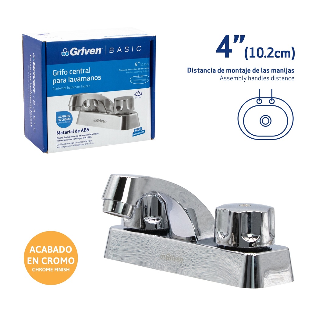 LLAVE LAVAMANO DOBLE PLAST/CROM GRIVEN 3-572