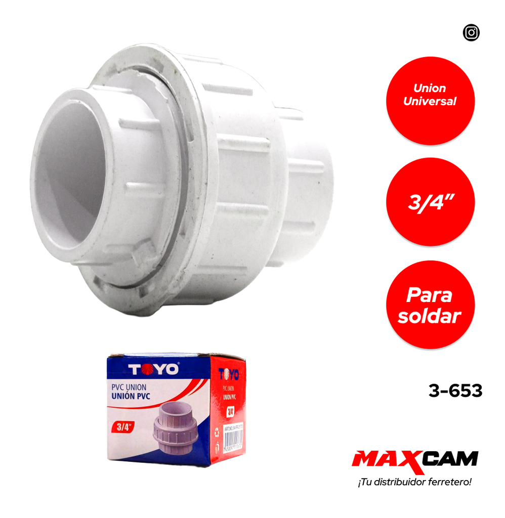 UNION UNIVERSAL x 3/4 SOLDAR TOYO 3-653