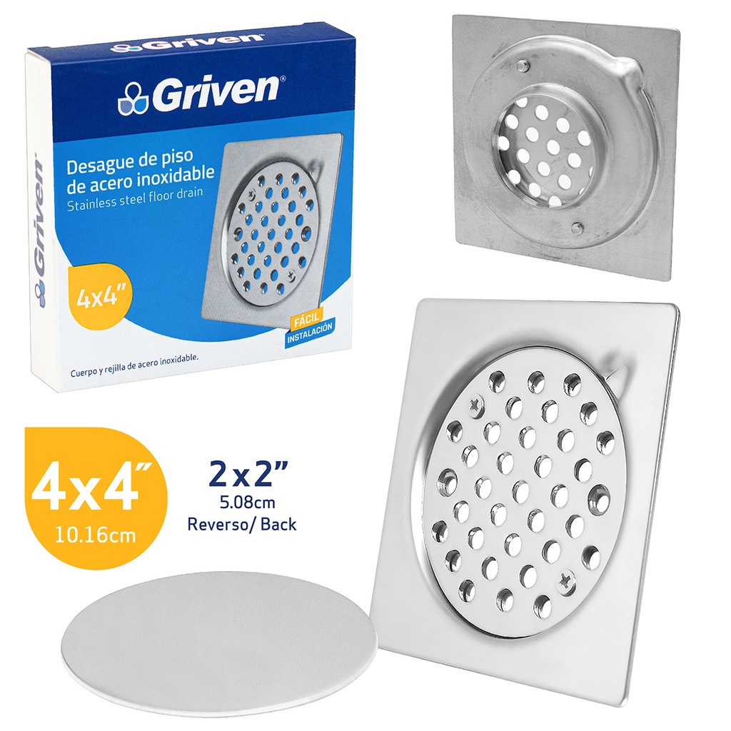 REJILLA CROMADA ANTICUCARACHA C/TAPA GRIVEN 3-991