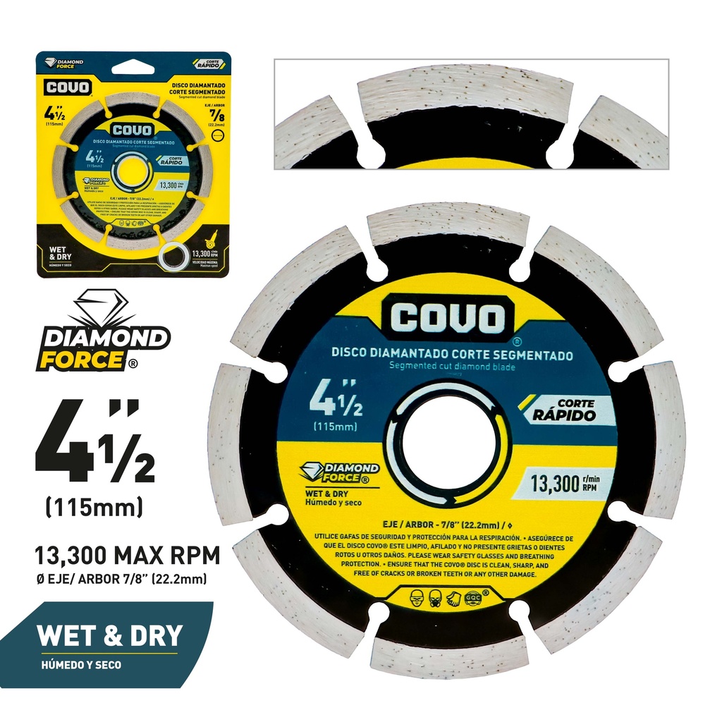 [4-005] DISCO C/CONCRETO SEGMENT x 4 1/2 COVO 4-005