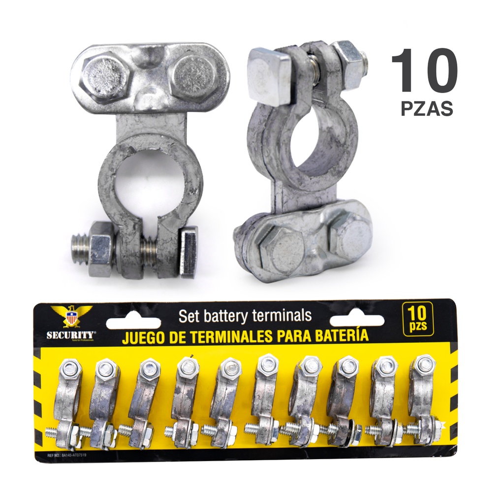 [4-120] BORNES P/BATERIA x 10 UNID SECURITY AT07519 4-120