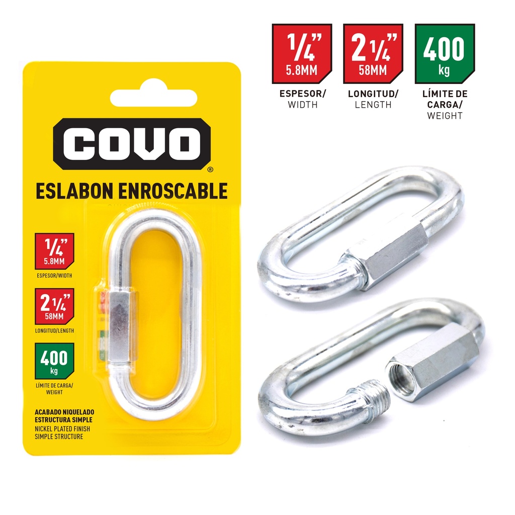 ESLABON ENROSCABLE 1/4 x 2 1/4 COVO 4-144