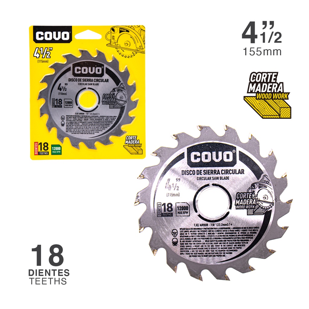 DISCO P/SIERRA CIRCULAR 4 1/2" 18D  COVO 4-173