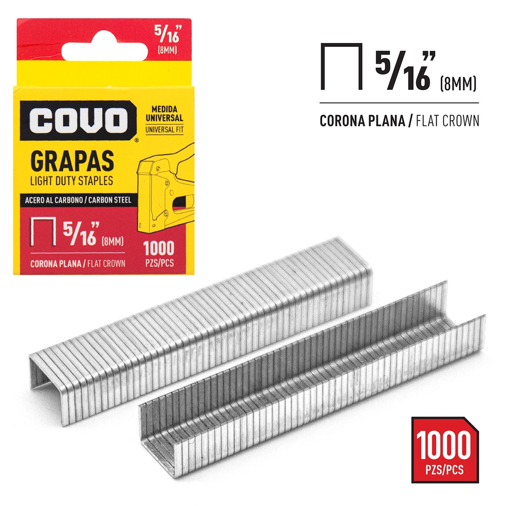 GRAPA PLANA 5/16" (1000 PCS) COVO 4-193