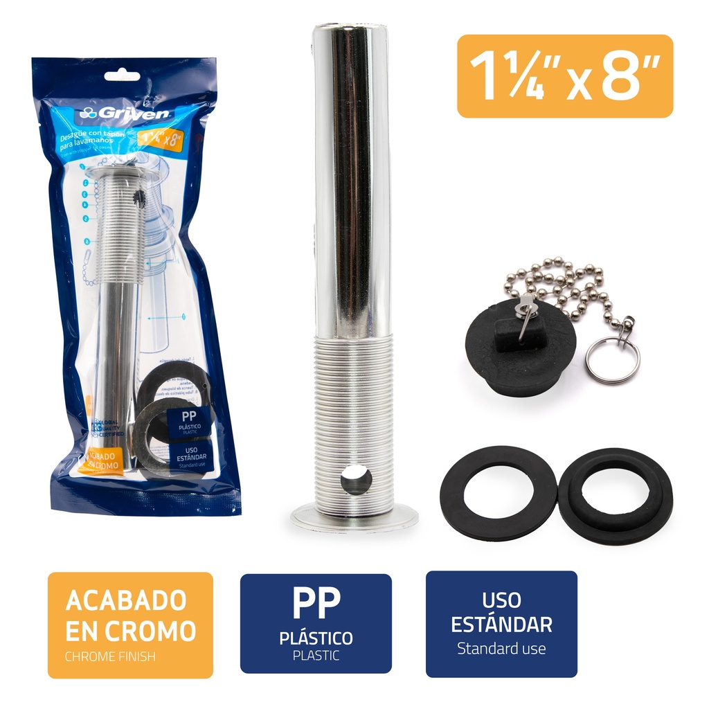 DESAGUE LAVAMANO PLAST/CROM GRIVEN 4-240