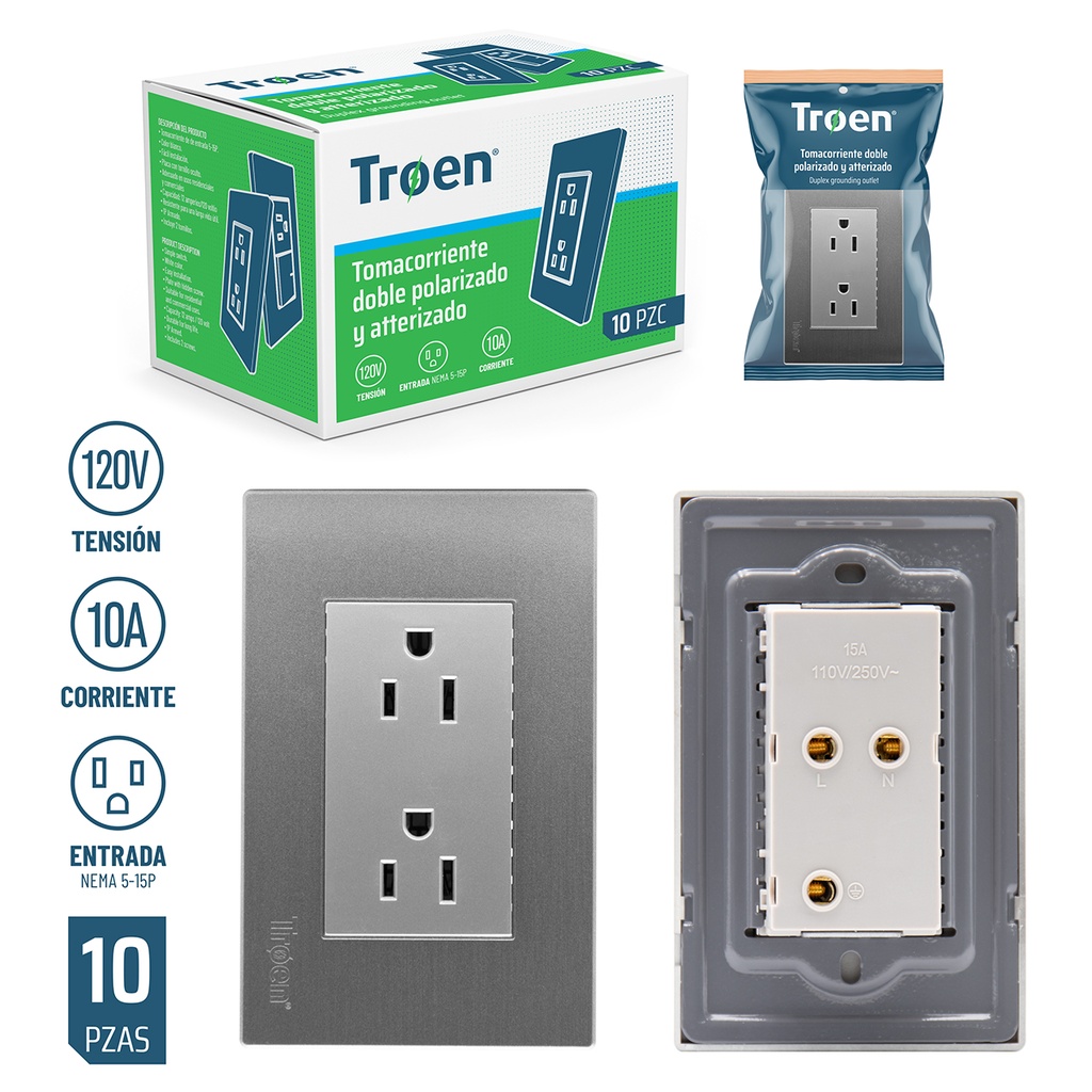 TOMA DOBLE C/TIERRA GRIS TROEN 4-323