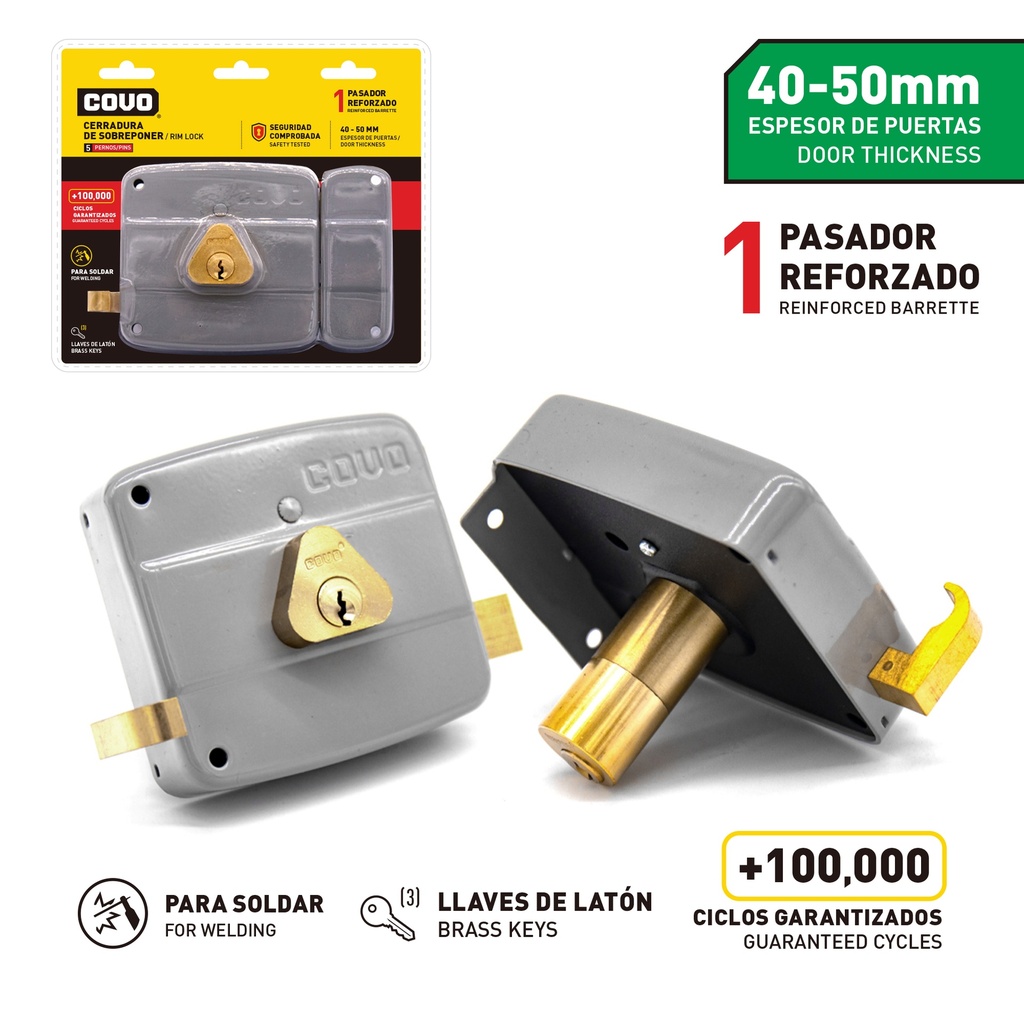 CERRADURA CILINDRO FIJO BLISTER COVO 4-347