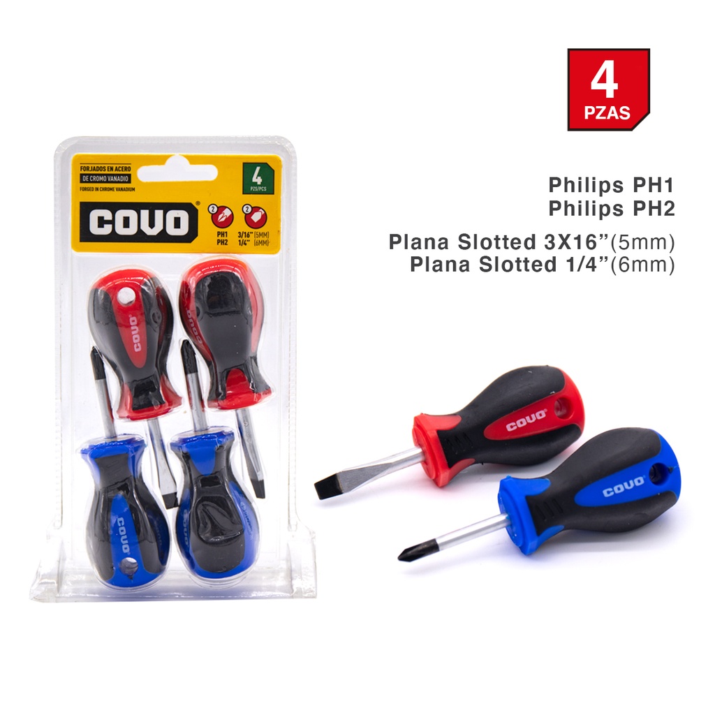 MINI DESTORNILLADORES 4 PCS COVO 4-349