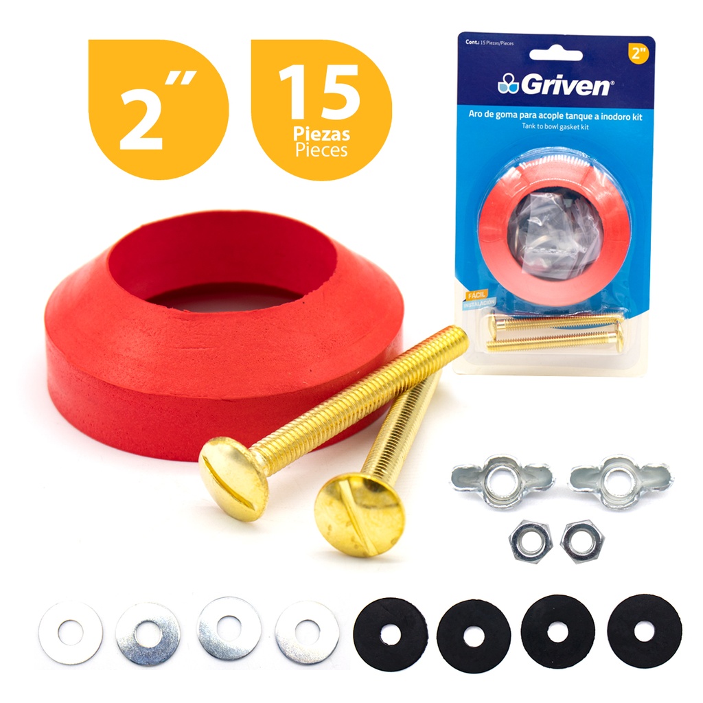 GOMA PARA TANQUE WC KIT 2" GRIVEN 4-372