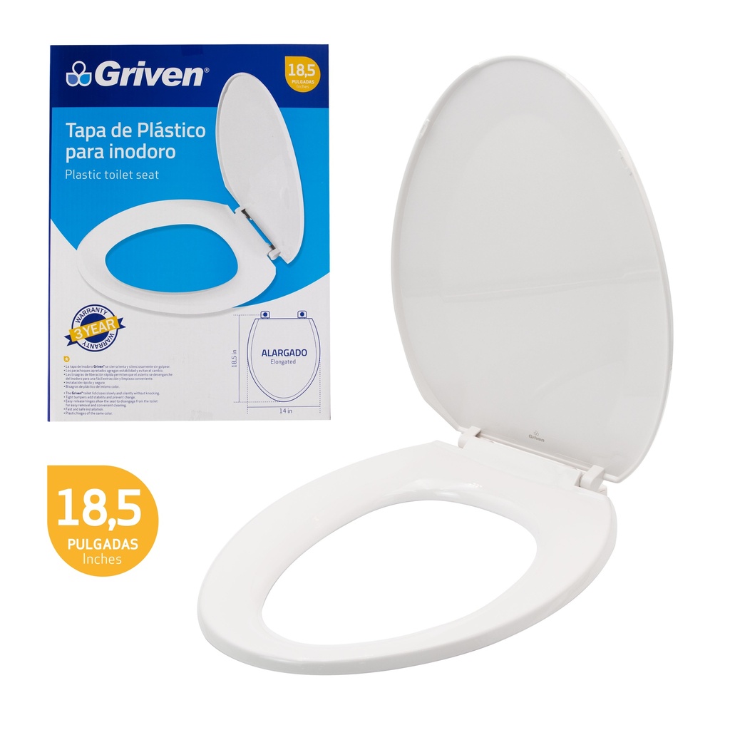 ASIENTO SANITARIO BLANCO ELONGADO GRIVEN 4-430