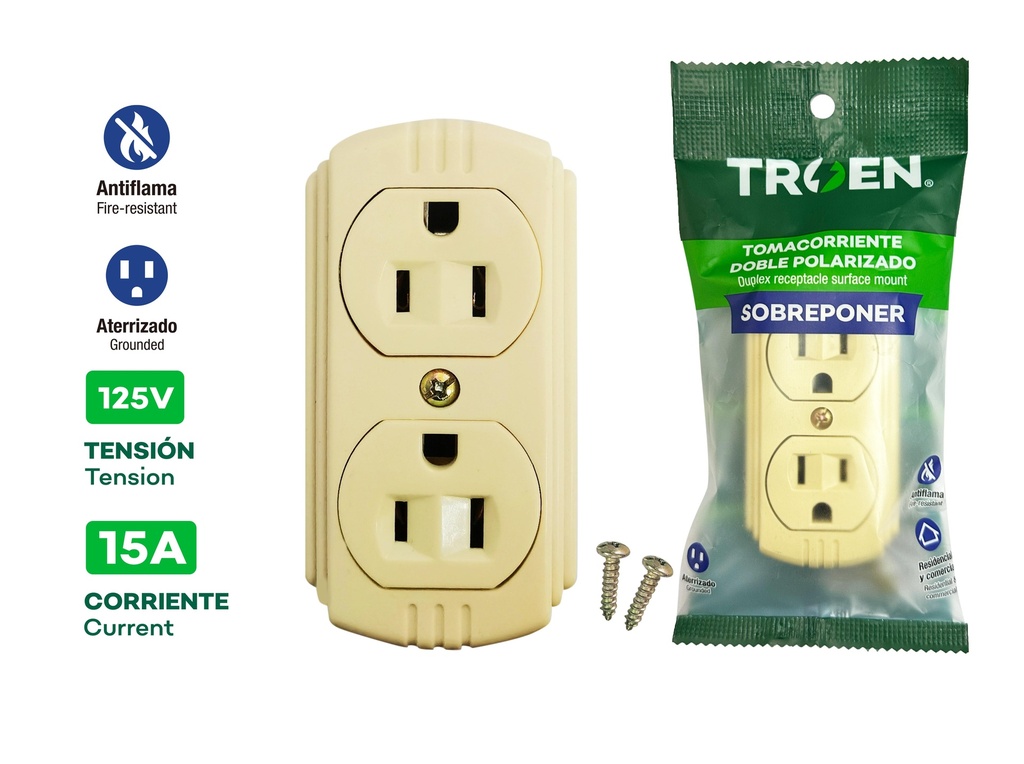 TOMA DOBLE C/TIERRA SOBREPONER BEIGE TROEN 4-442