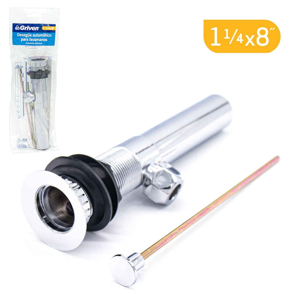 DESAGUE LAVAMANO PLAST/CROM AUTOMATICO GRIVEN 4-453