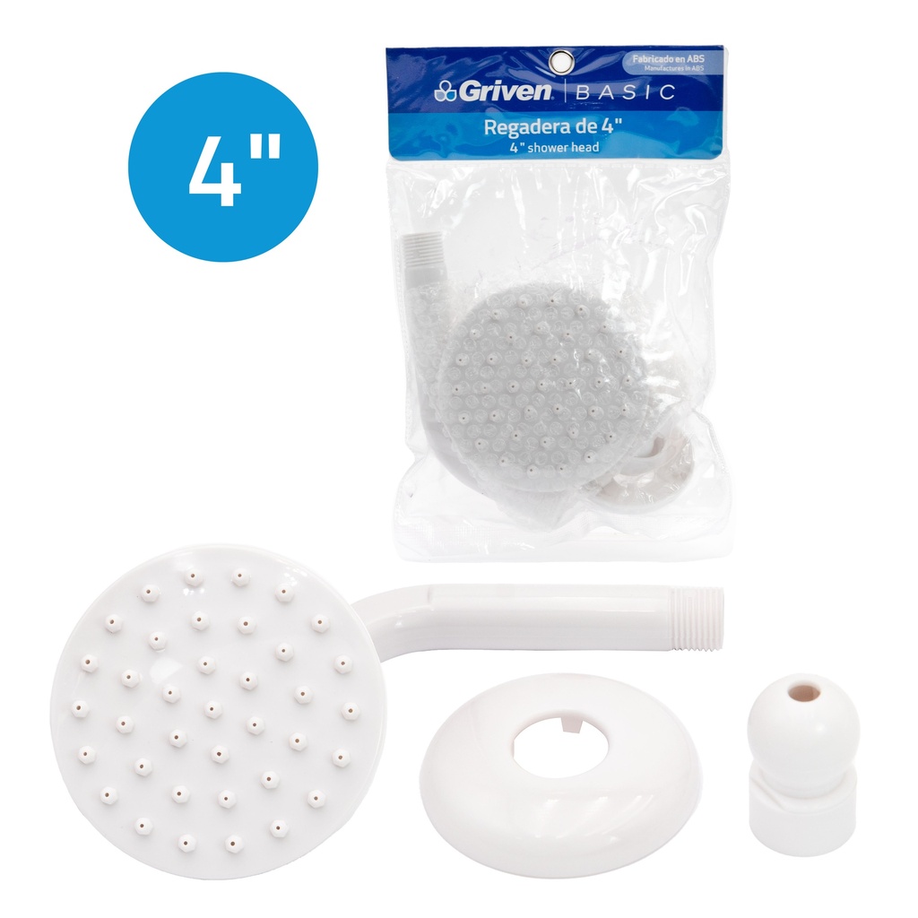 REGADERA RED 4" PLAST C/TUBO GRIVEN 4-477