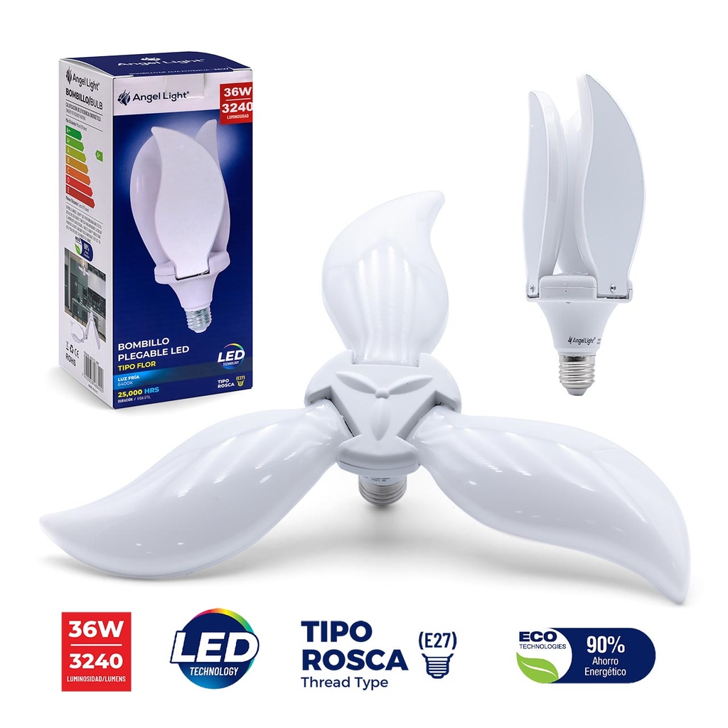 [4-554] BOMBILLO LED PLEGABLE FLOR 36W 85-265V 4-554