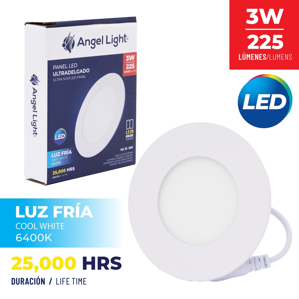 PANEL LED EMP RED LUZ BLANCA 3W ANGEL L 4-584