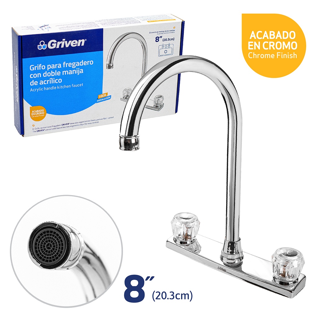 LLAVE FREGADERO DOBLE METALICA GRIVEN 4-598