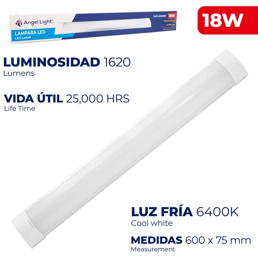 LAMPARA LED 18W 600x75mm ANGEL LIGHT 85-265V 4-655