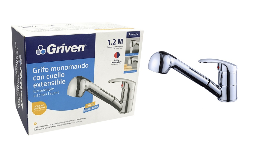 LLAVE FREGADERO MONOMANDO EXTENSIBLE GRIVEN 4-682 (DESC) 
