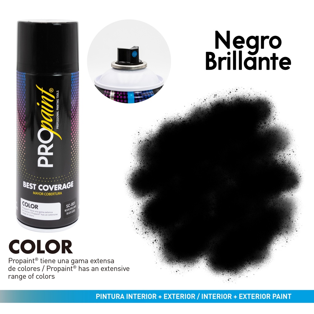 SPRAY NEGRO BRILLANTE x 400 ML PRO PAINT 4-710