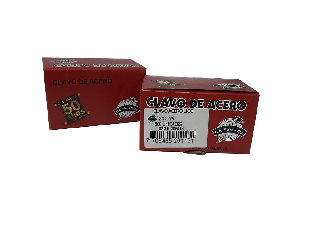 CLAVO ACERO LISO 5/8¨ MEJIA x 500 UnidadesES 0-082