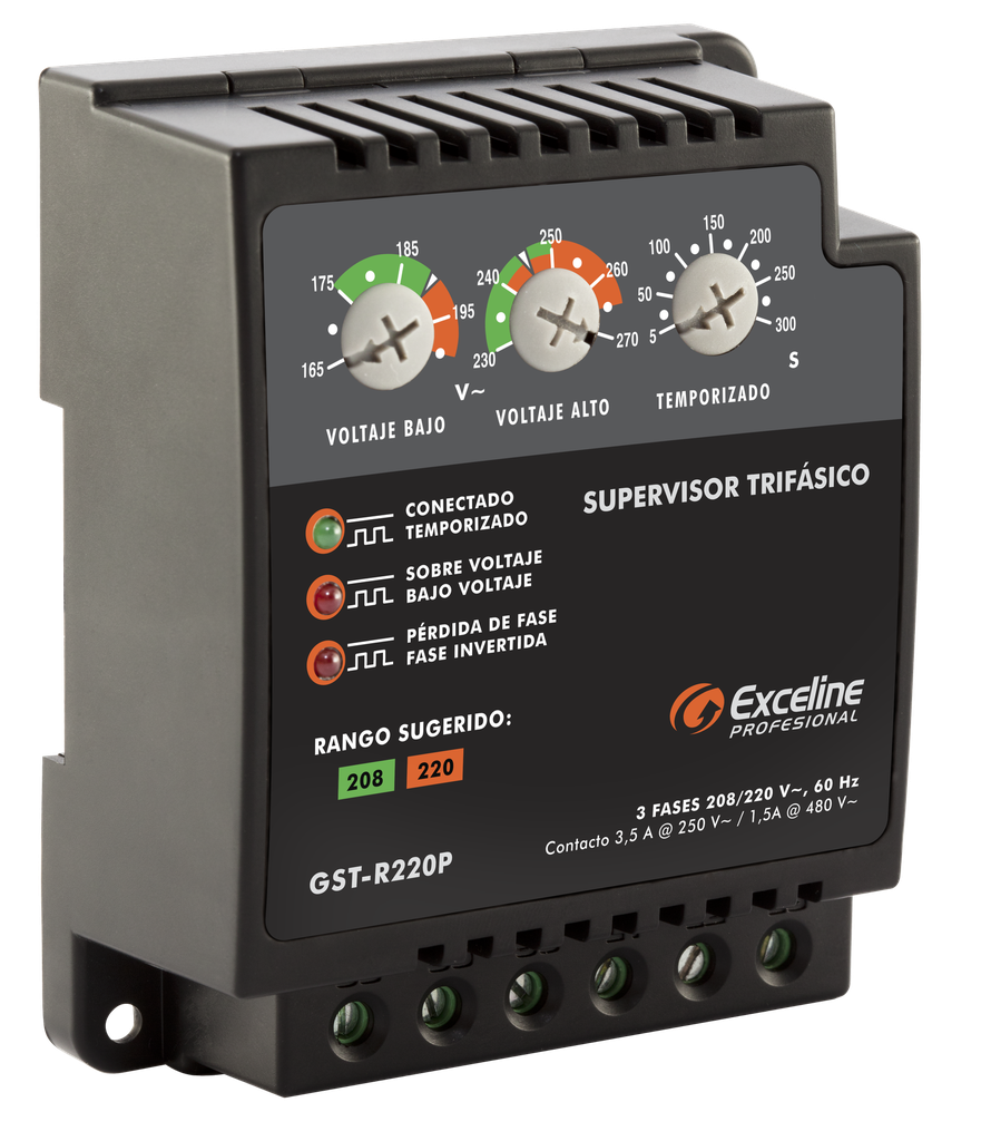 SUPERVISOR TRIFASICO MOTORES 220V EXCELINE 0-096