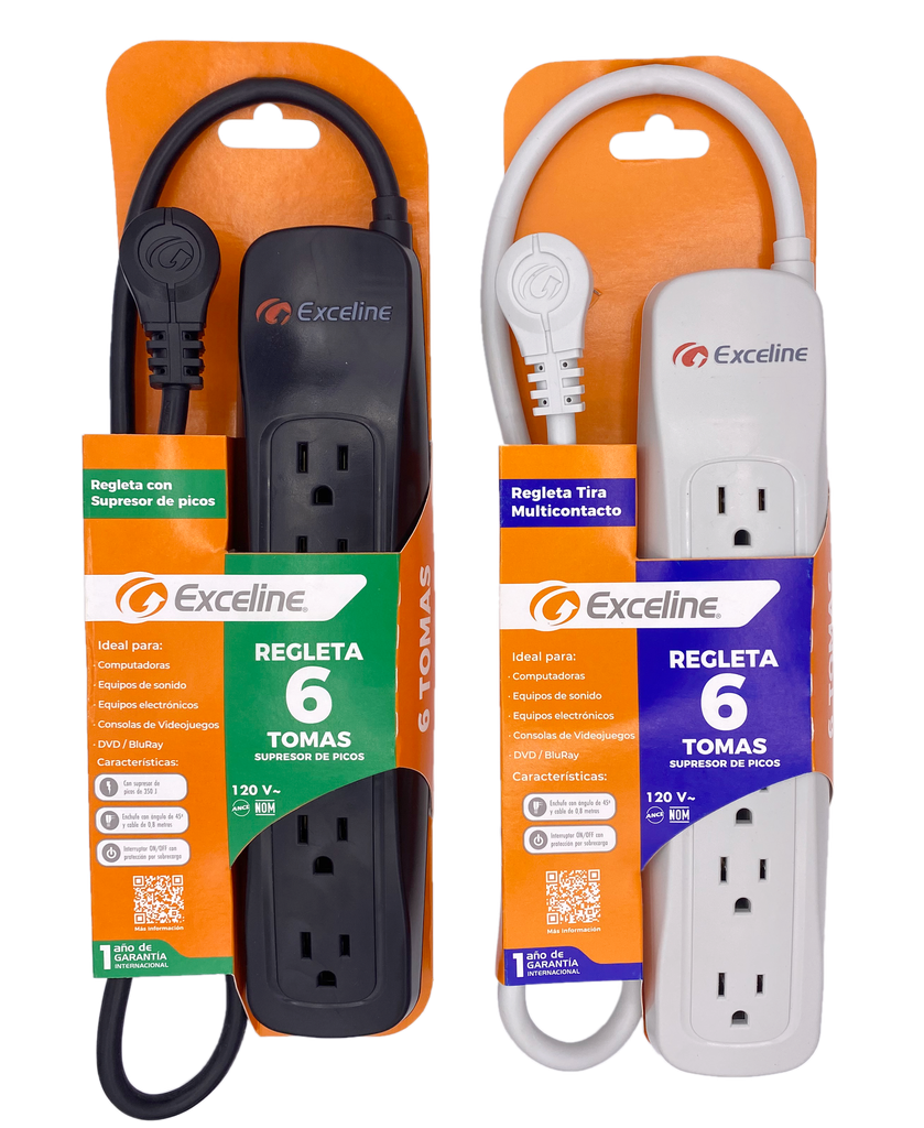 REGLETA C/SUPRESOR DE PICO 6 TOMAS EXCELINE 0-105