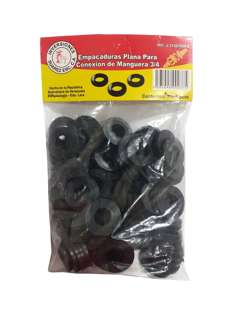 EMPACADURA PLANA P/CONEXION MANG 3/4 x 100 UNID 0-111