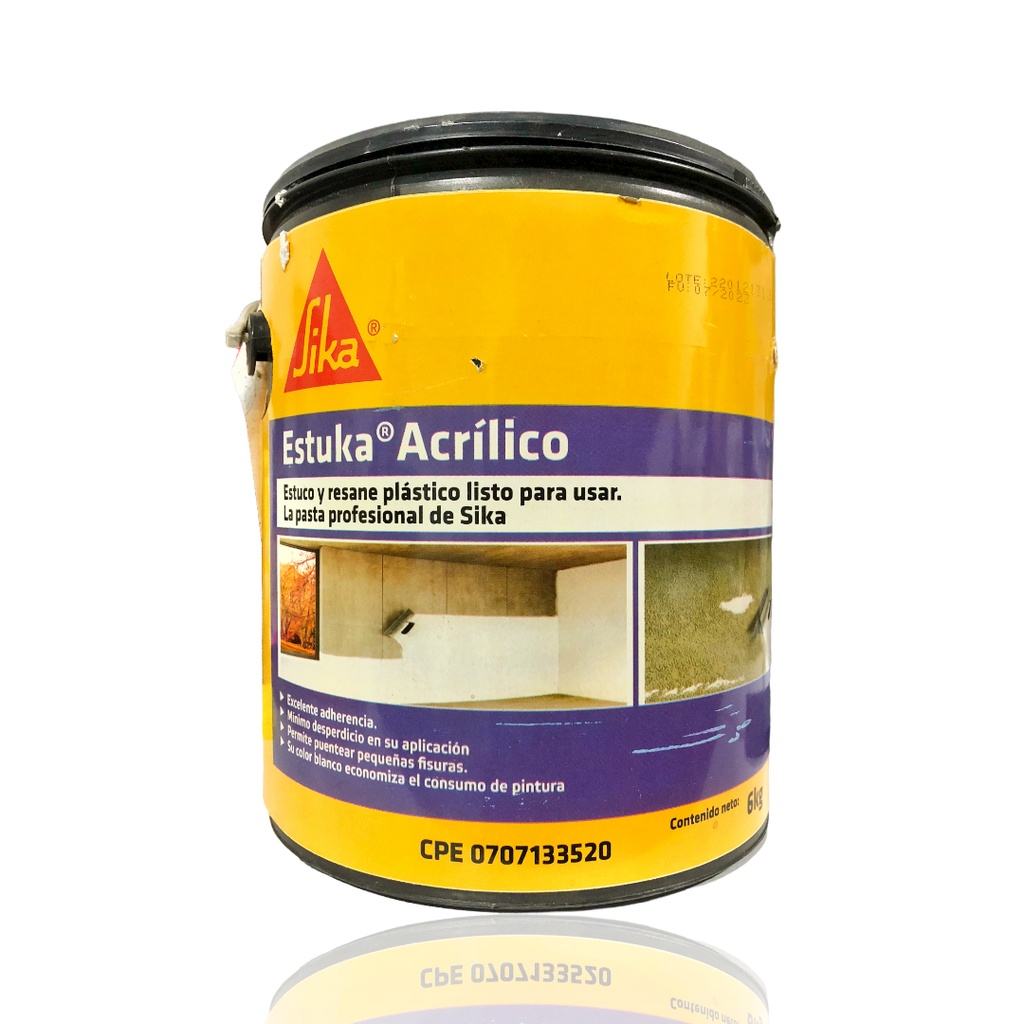ESTUKA ACRILICA x 6KG SIKA (PASTA PROFESIONAL) 0-164