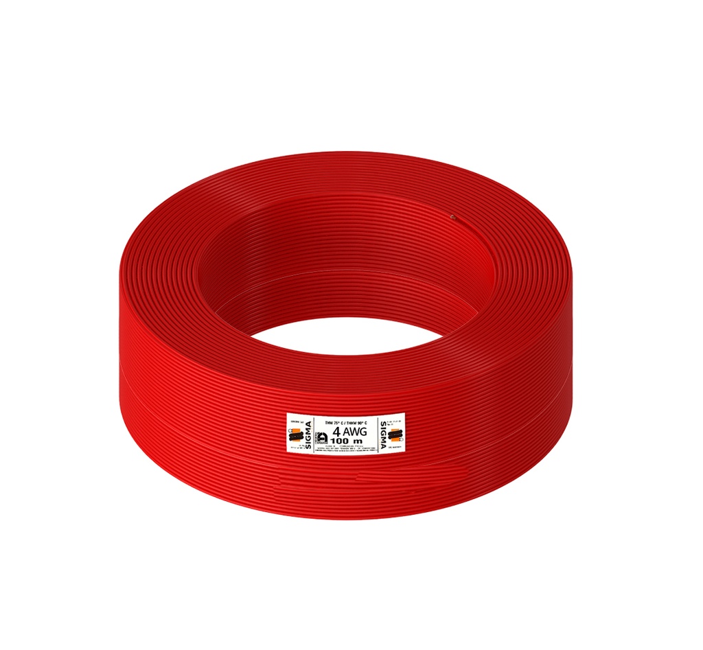 CABLE THHW 4 AWG 90° ROJO 100 MTS ICONEL 0-485