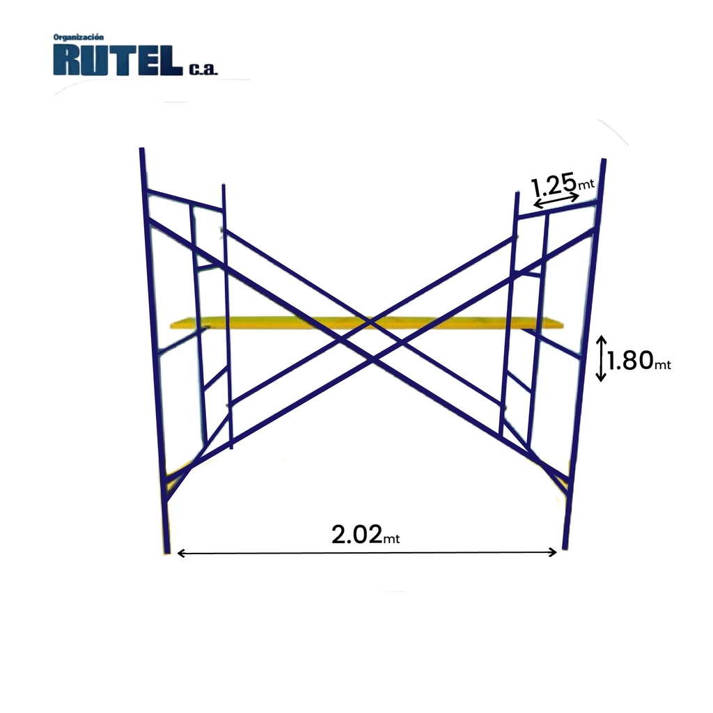 ANDAMIO 1,25 x 1,80 x 2,02 MT RUTEL 0-537