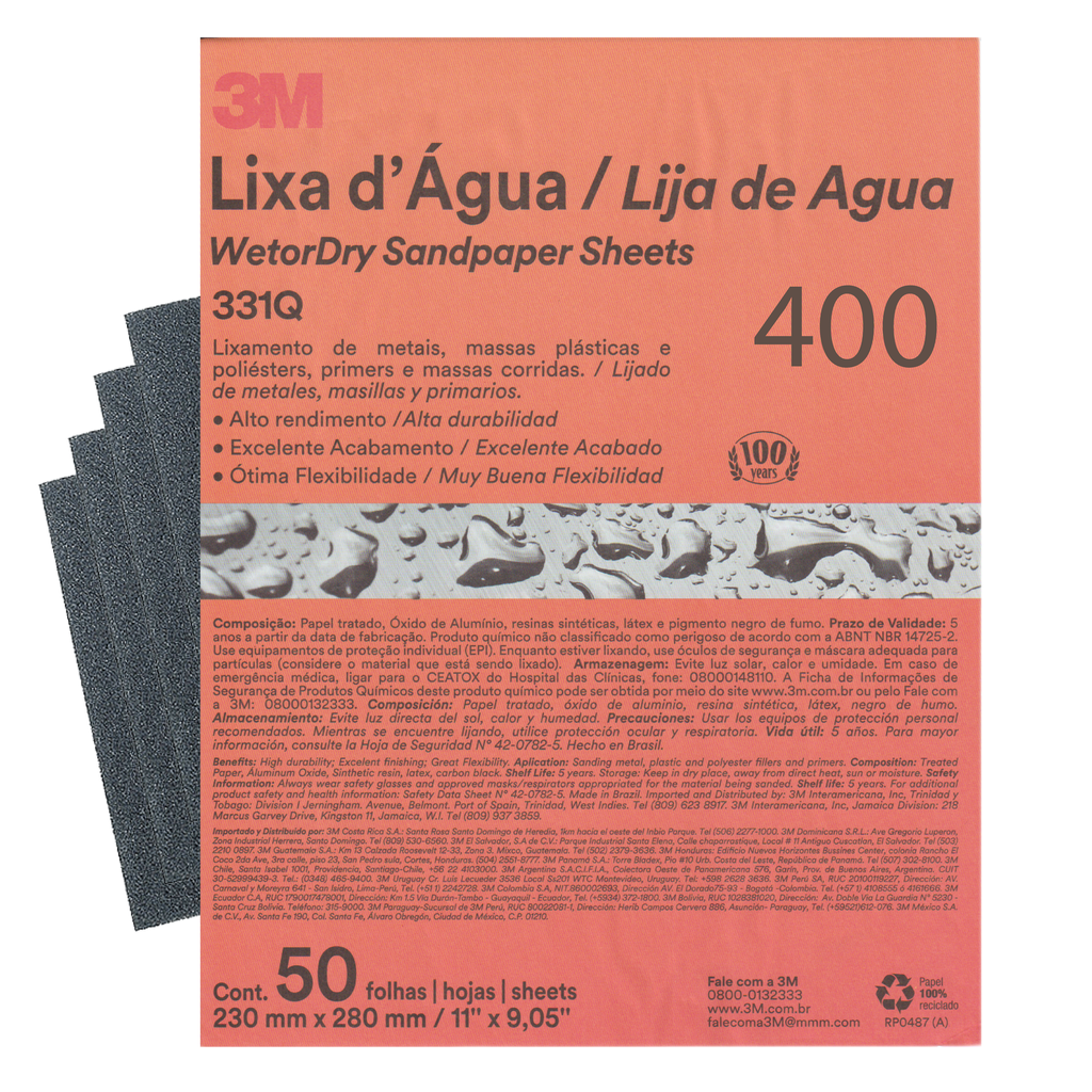 LIJA GRANO 400 3M (BRASIL) 0-683