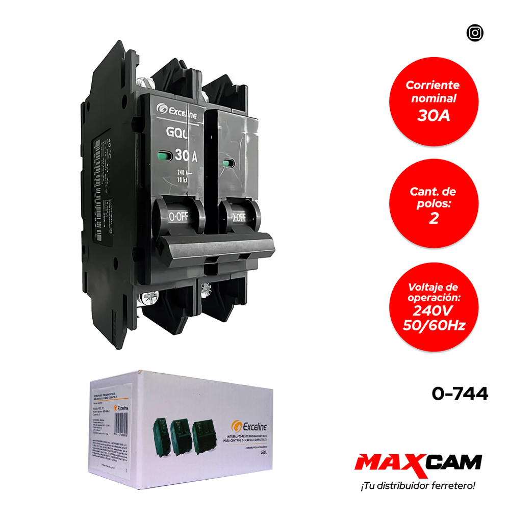 BREAKER EMPOTRAR GQL 2x30 EXCELINE 0-744