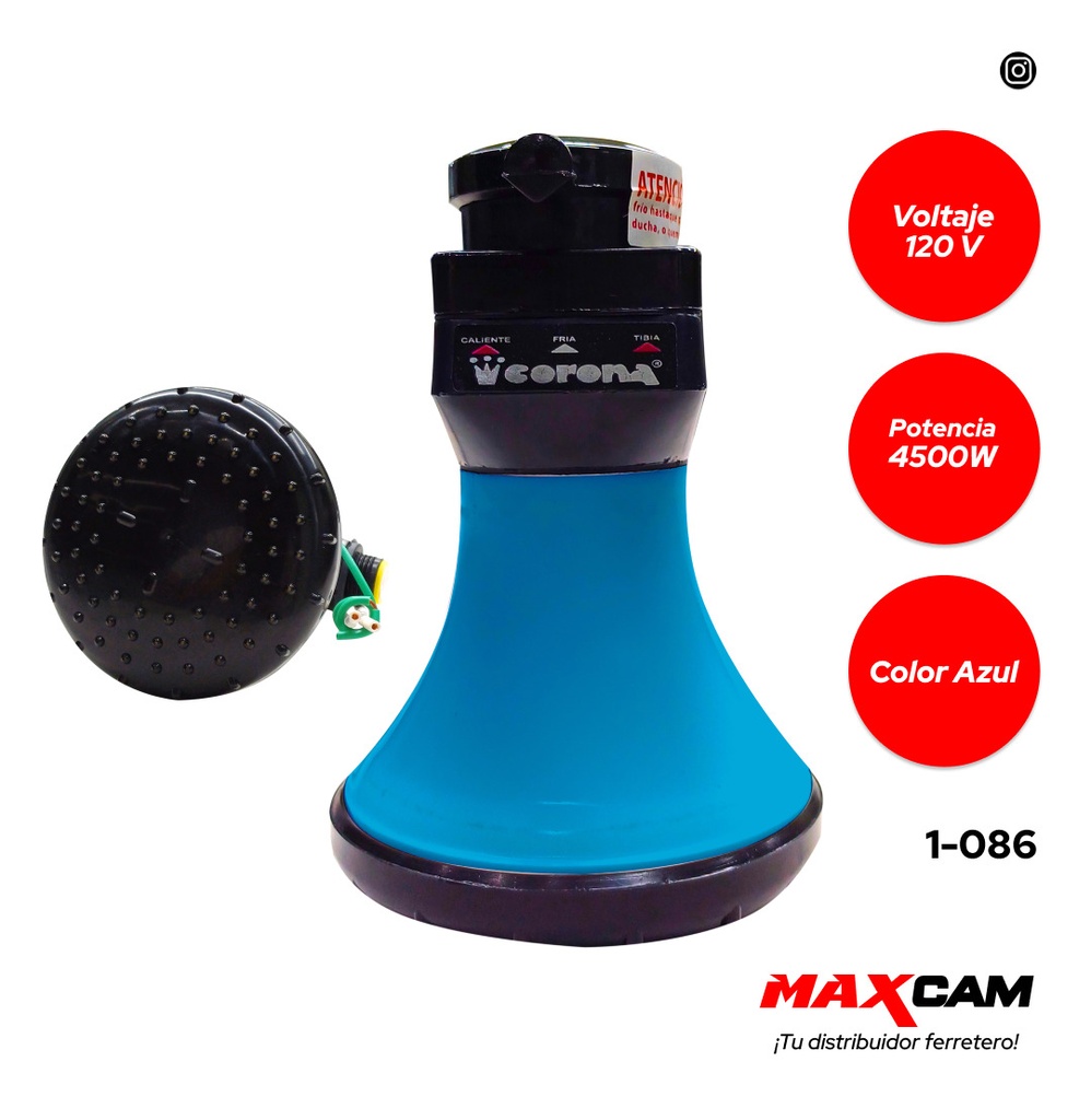 DUCHA CALENTADOR AZUL CORONA 1-086