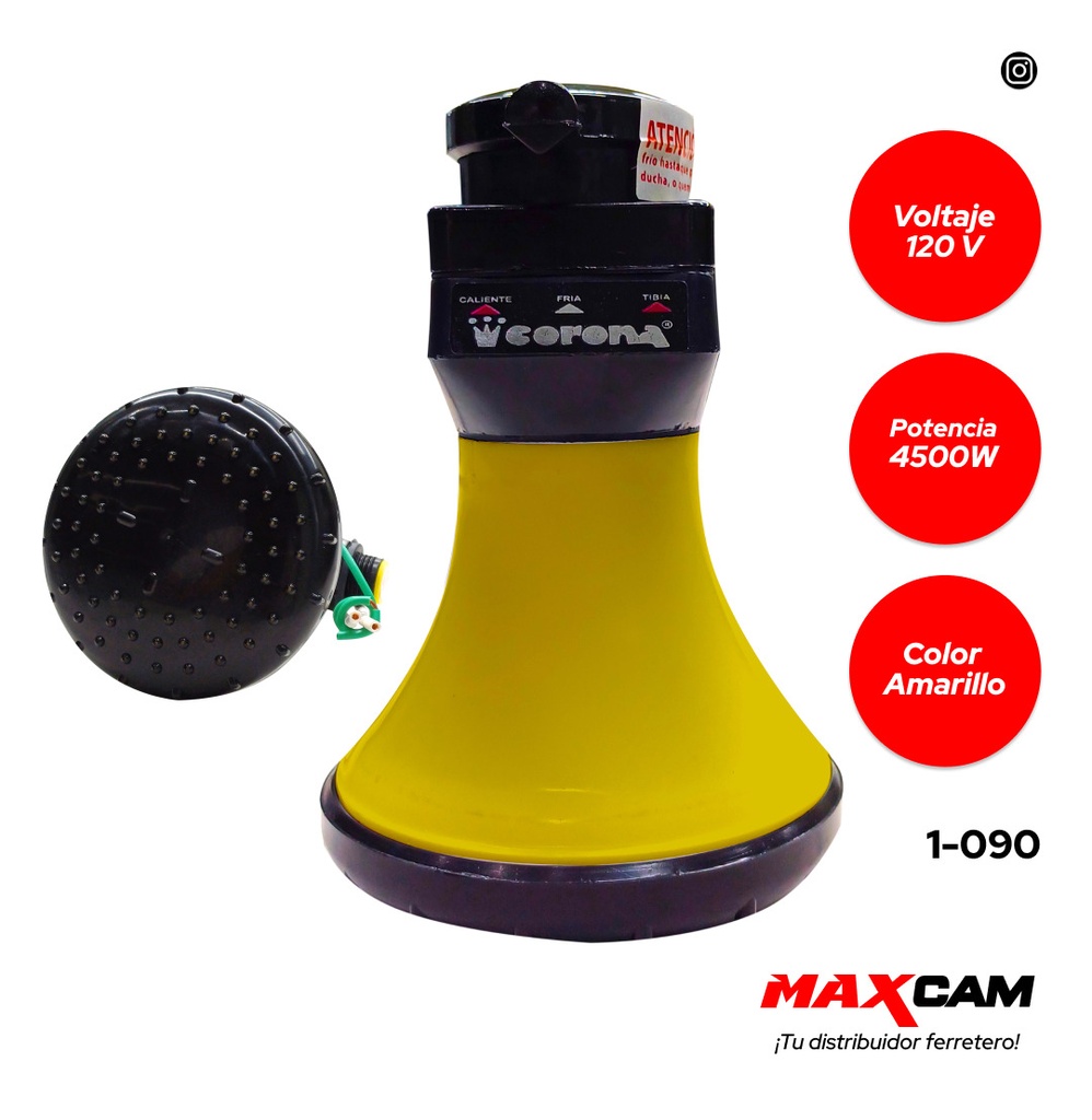 DUCHA CALENTADOR AMARILLA CORONA 1-090